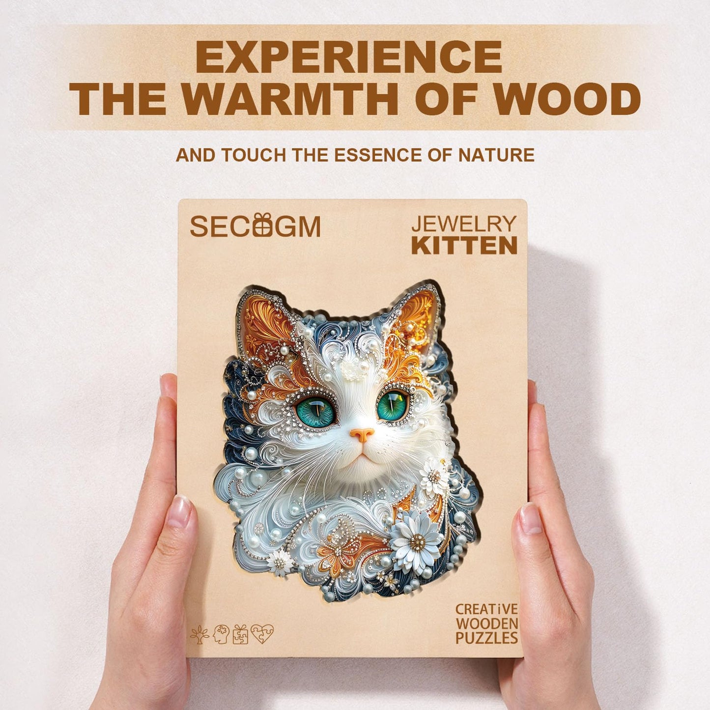 Hosally Jewelry Kitten Wooden Jigsaw Puzzle