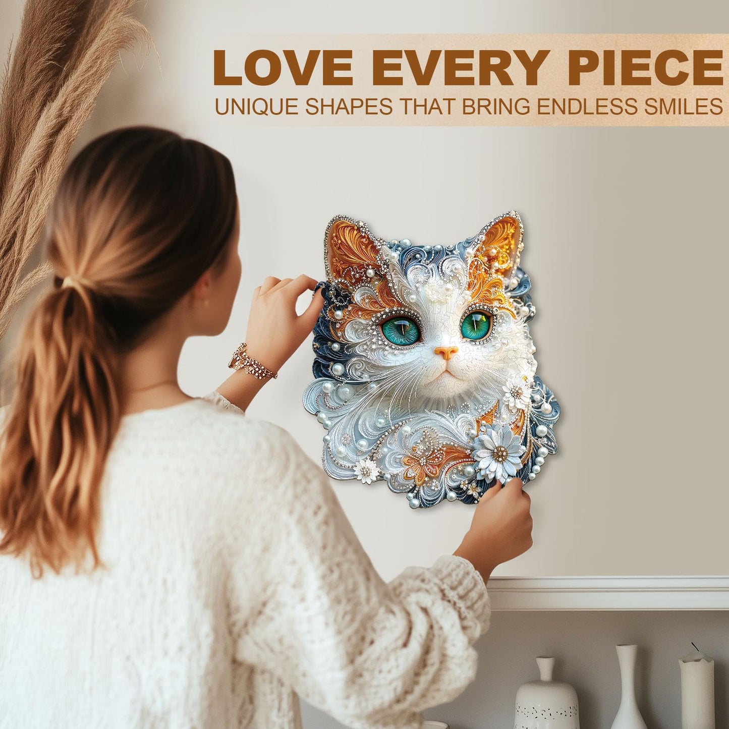 Hosally Jewelry Kitten Wooden Jigsaw Puzzle