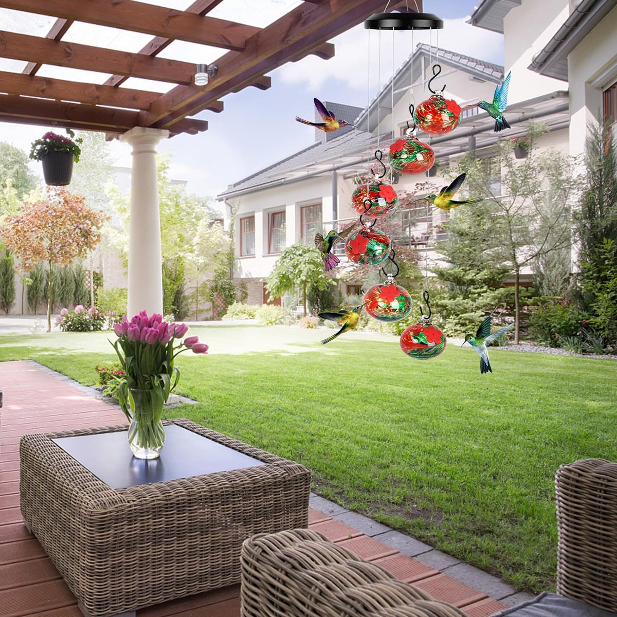 Fanyil Wind Chime Hummingbird Feeder